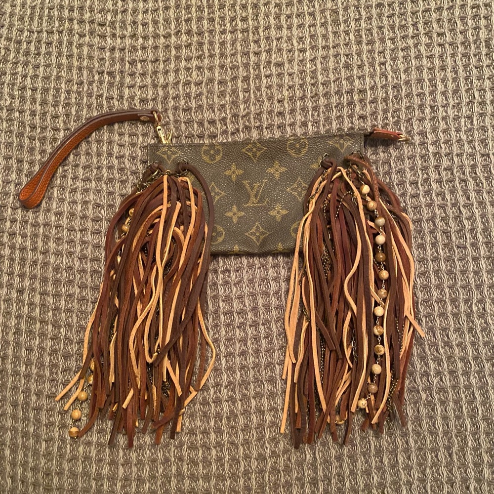 Vintage Boho Louis Vuitton Fringed Wristlet